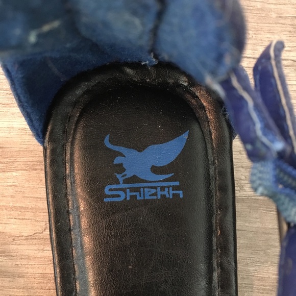 🔴SOLD!! Shiekh Women’s Cobalt Blue Ruffle Sandals - Picture 6 of 14